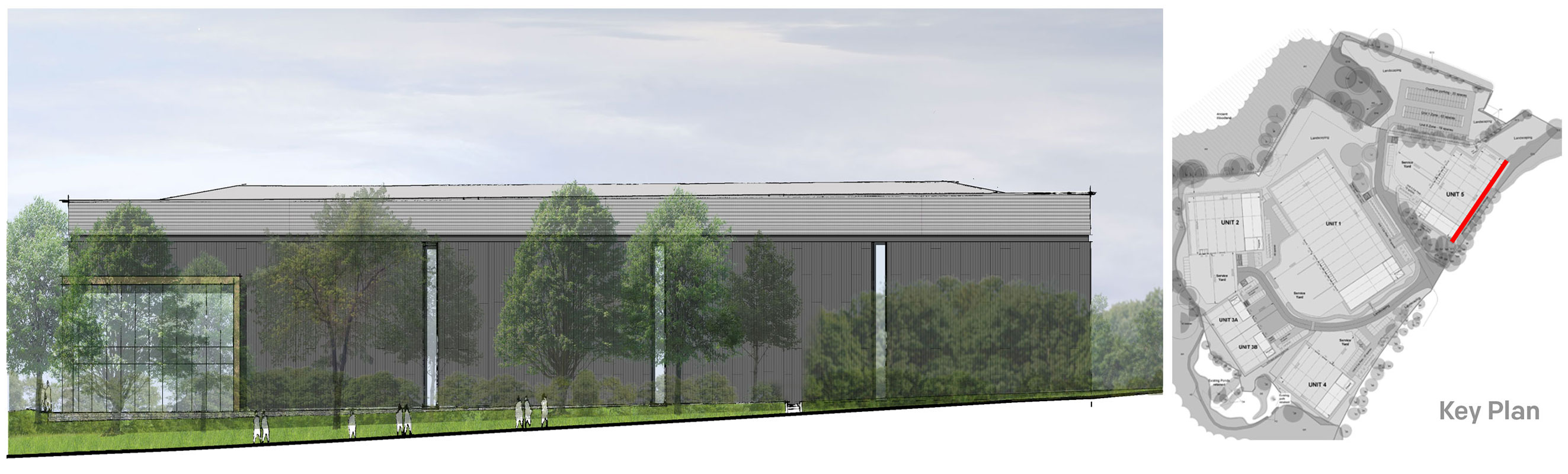 Illustrative image showing Unit 5 south elevation.